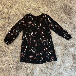 Black Floral Long Sleeve Dress - Worthington